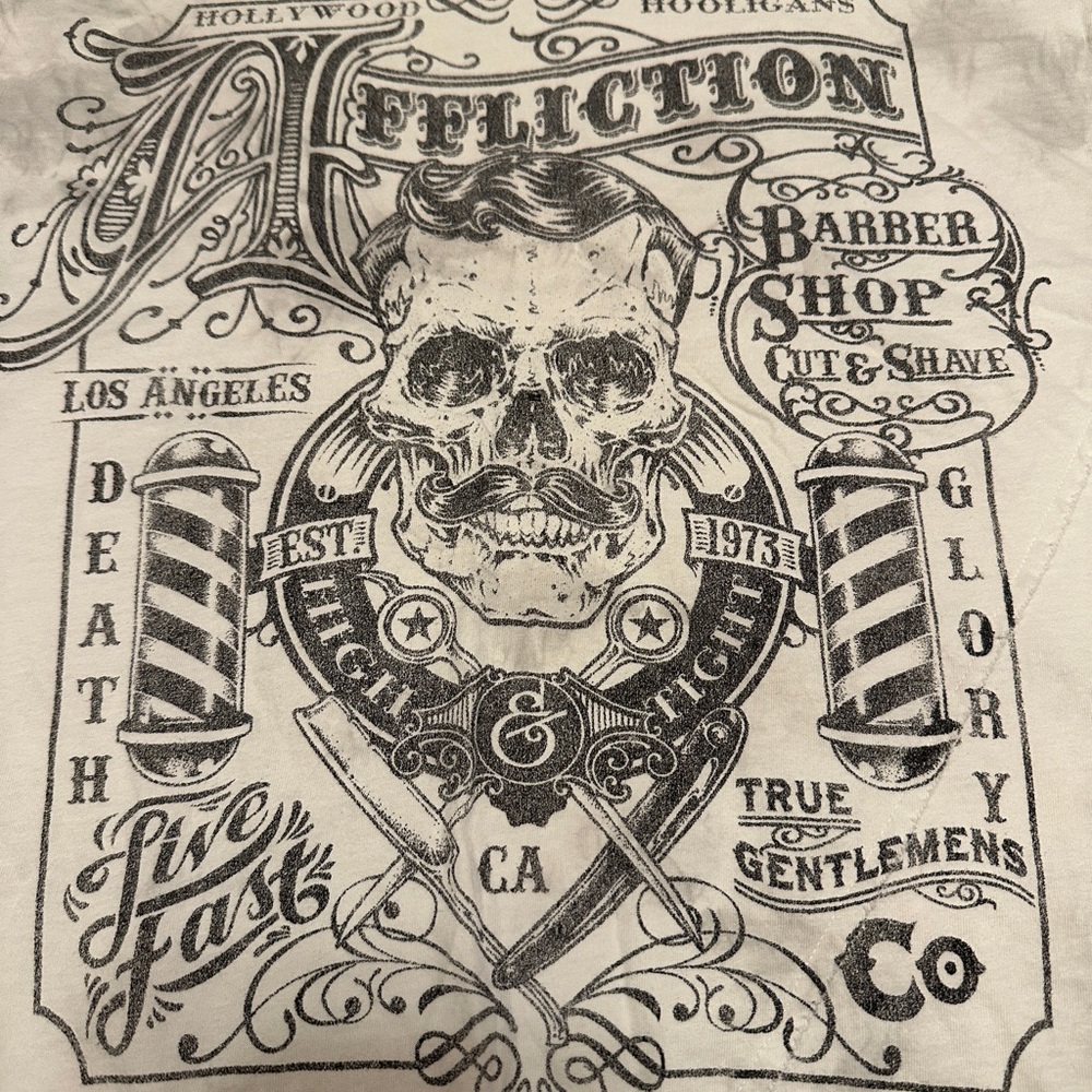 NWOT tags Men’s Affliction tshirt.